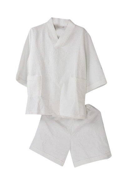 SKBD017 bathrobe beauty salon cotton waffle clothing shorts suit bathrobe bathrobe suit hotel bathrobe hotel linen front view